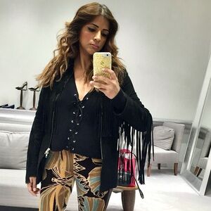 H&M Suede Fringe Jacket